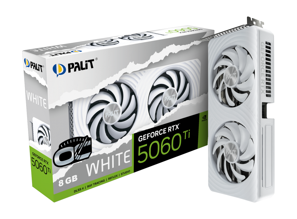 Tarjeta Grafica Palit GeForce RTX 5060 Ti White OC 8GB GDDR7