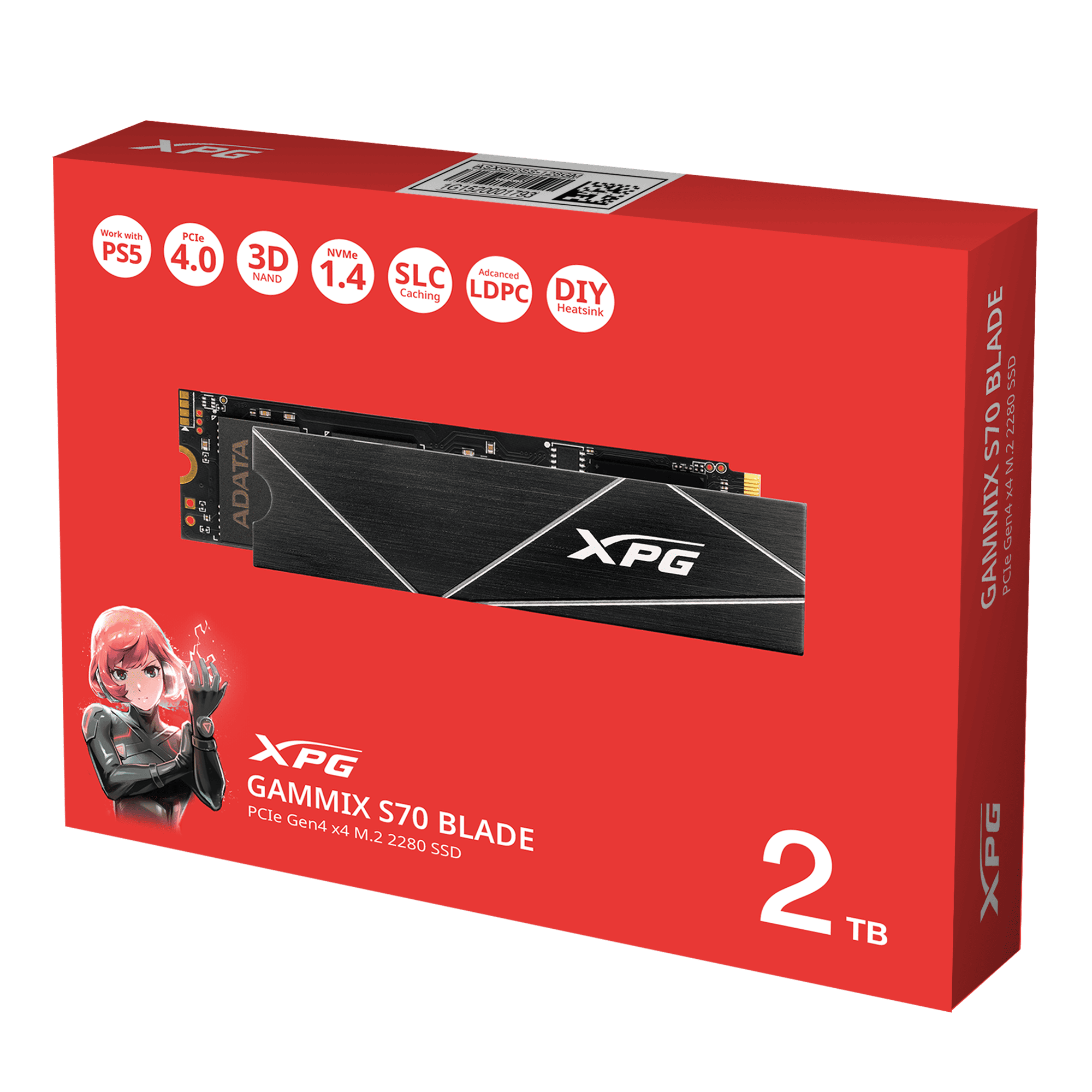 Disco Ssd Nvme de 2tb Adata Xpg S70 2280 M2 7400/6800