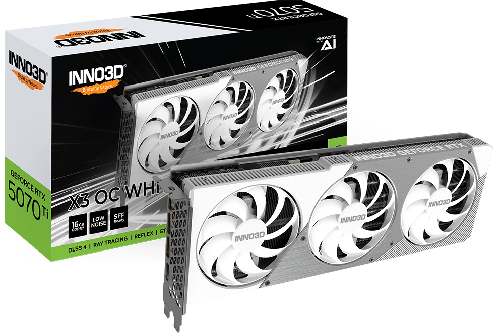 Tarjeta Grafica INNO3D GeForce RTX 5070 Ti X3 OC WHITE 16GB