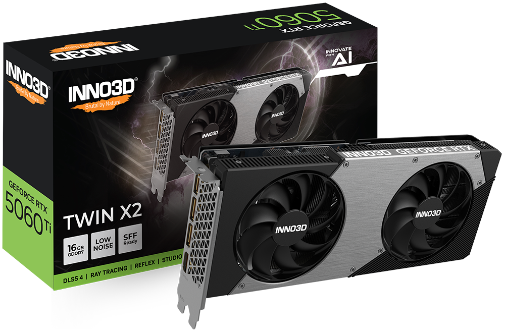 Tarjeta Grafica INNO3D GeForce RTX 5060 Ti 16GB TWIN X2