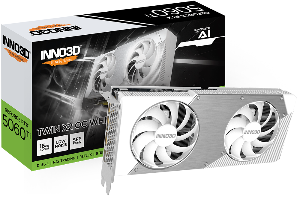 Grafica INNO3D GeForce RTX 5060 Ti 16GB TWIN X2 OC WHITE