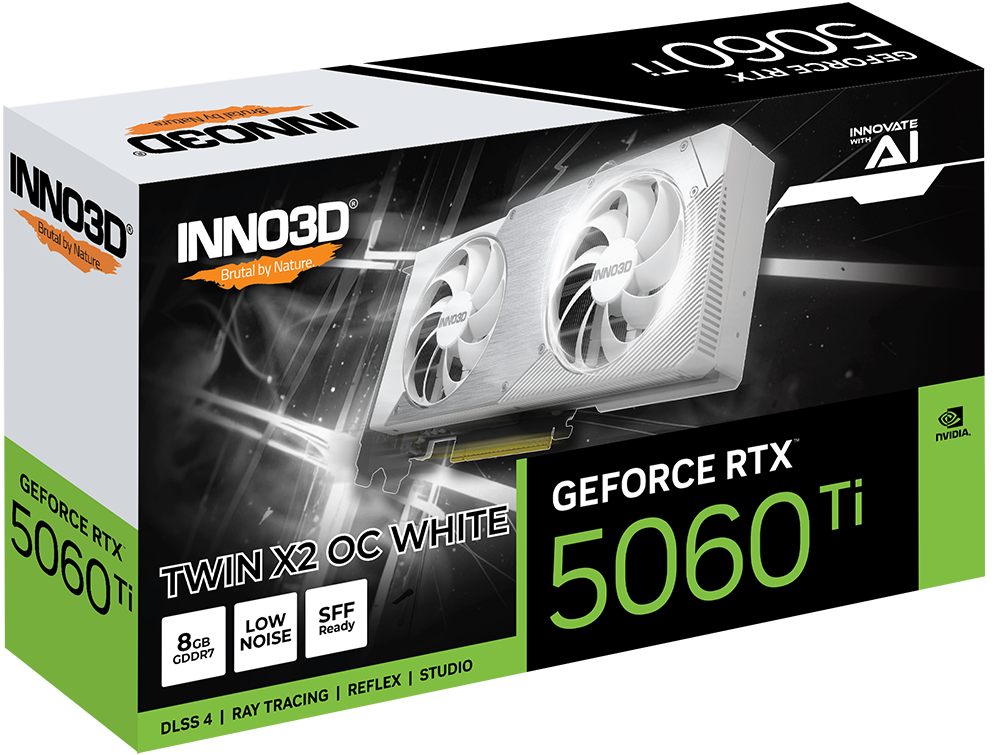 Tarjeta Grafica INNO3D GeForceRTX 5060Ti 8GB TWIN X2OC WHITE