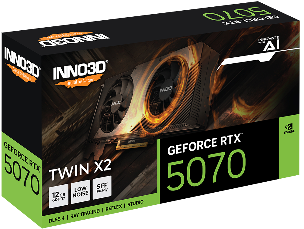 Tarjeta Grafica INNO3D GeForce RTX 5070 TWIN X2 12GB GDDR7