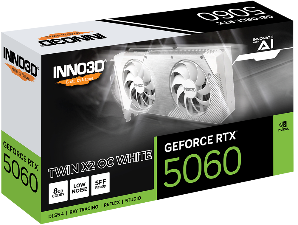 Tarjeta Grafica NNO3D GeForce RTX 5060 TWIN X2 OC WHITE 8GB