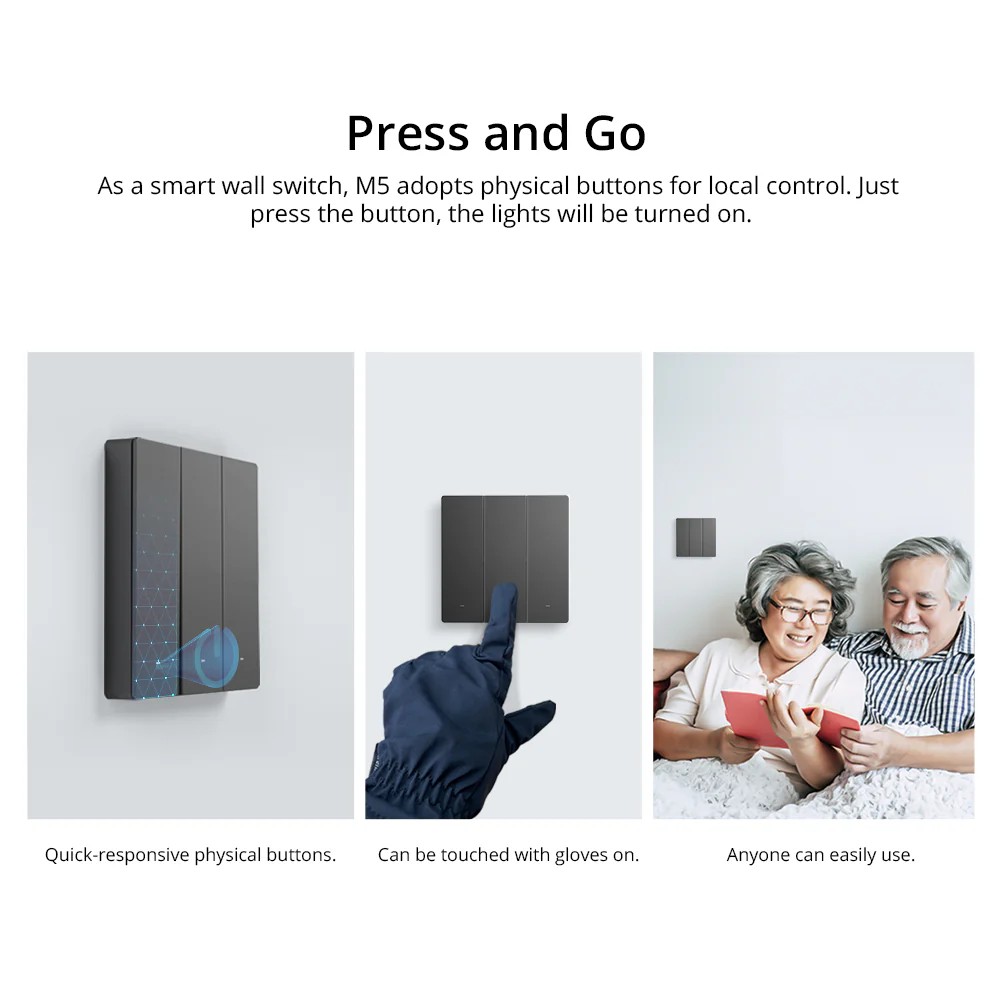 Interruptor Sonoff M5-1C Matter WiFi 1 Gang Gris
