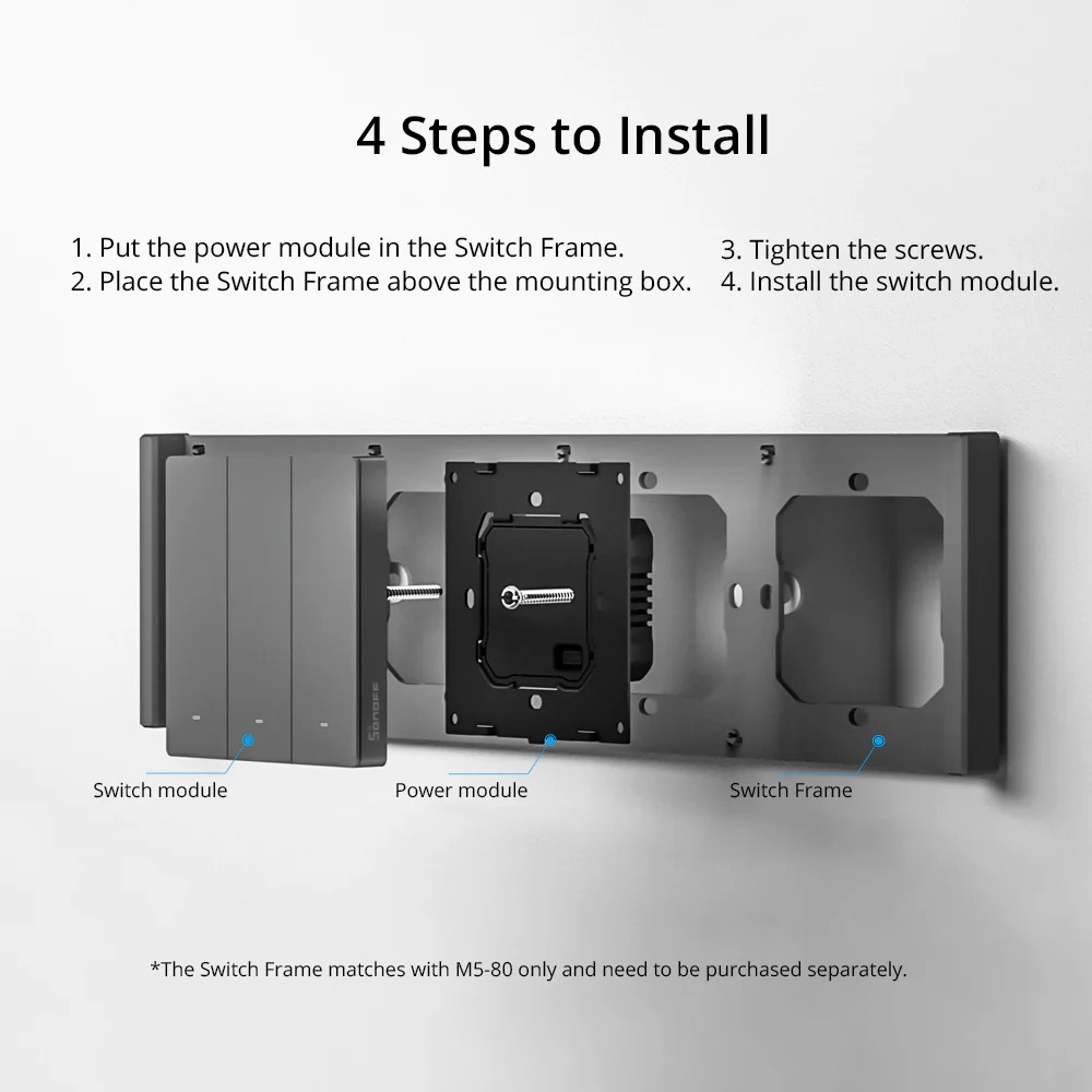 Interruptor Sonoff M5-1C Matter WiFi 1 Gang Gris