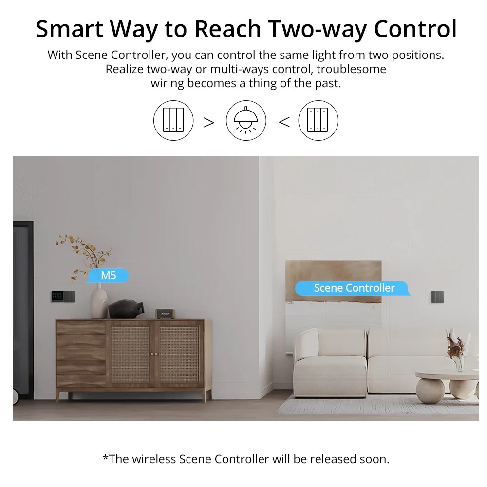 Interruptor Sonoff M5-3C Matter WiFi 3 Gang Gris