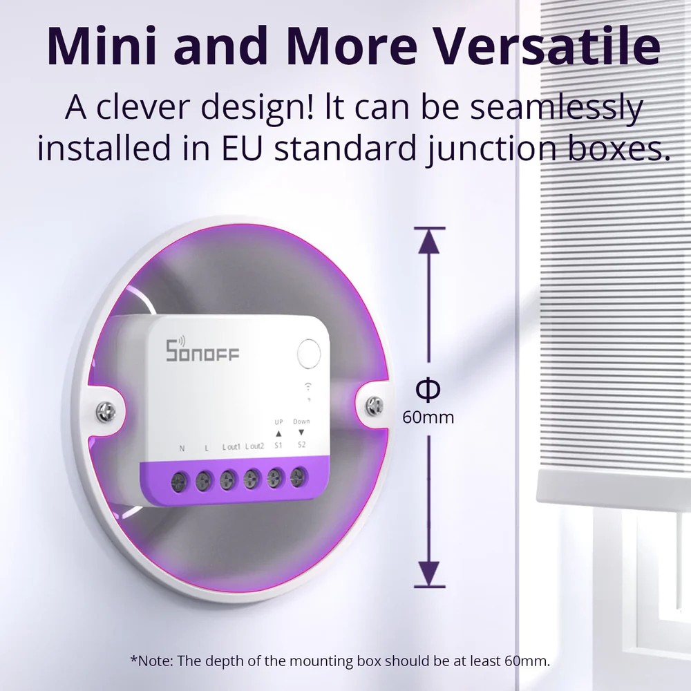 Switch Cortinas Sonoff MINI-RBS Wifi Matter Alexa