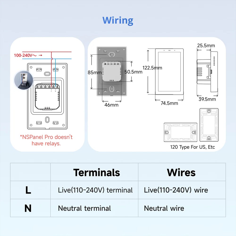 Panel Smart SONOFF NSPanel Pro 120 Zigbee WiFi 4.7