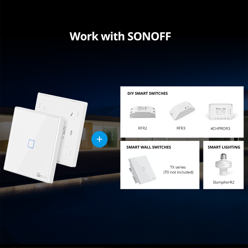 Interruptor Adhesivo smart Sonoff Rf 1 Canal Blanco