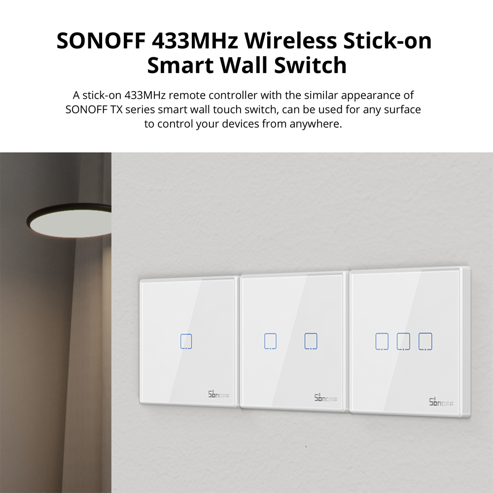 Interruptor Adhesivo smart Sonoff Rf 1 Canal Blanco