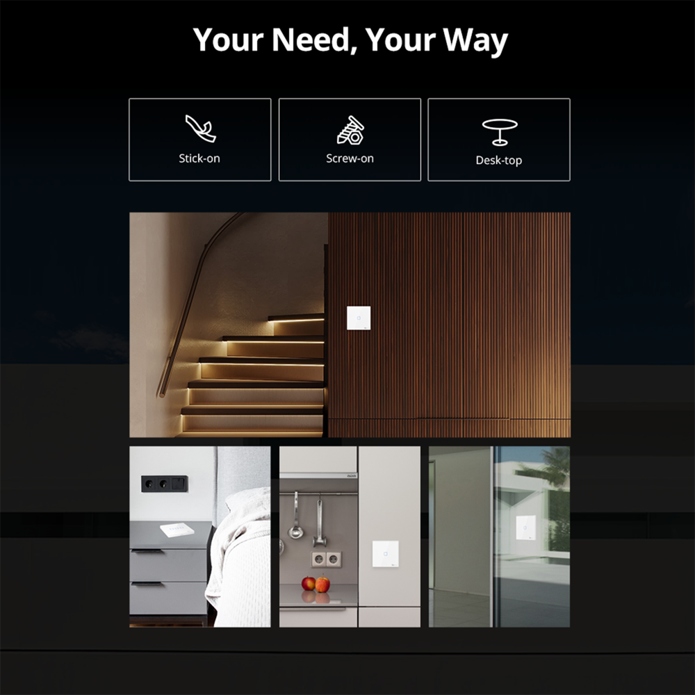 Interruptor Adhesivo smart Sonoff Rf 3 Canales Blanco