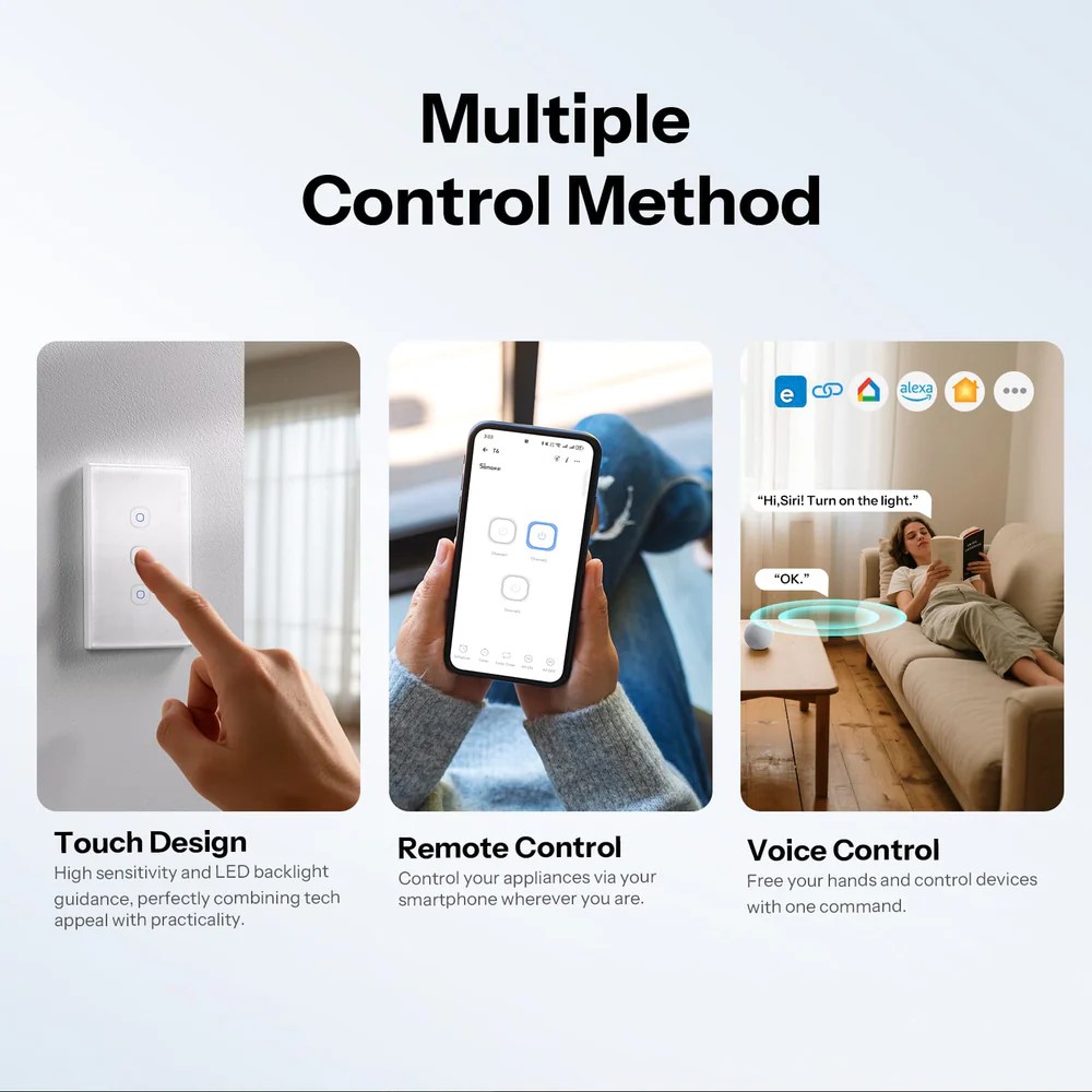 Interruptor Sonoff T6-3C-120M Matter WiFi 3 Gang