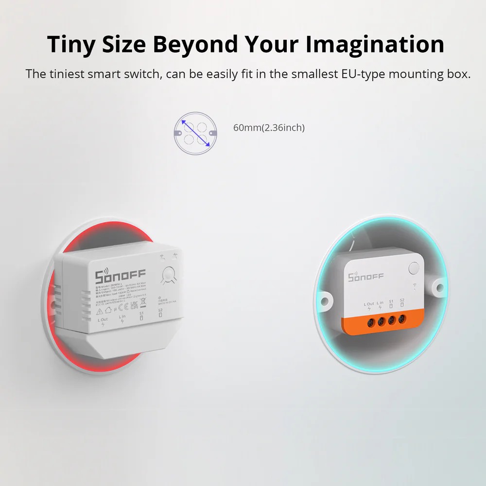 Interruptor Sonoff ZBMINIL2 Zigbee Sin Neutro Mini