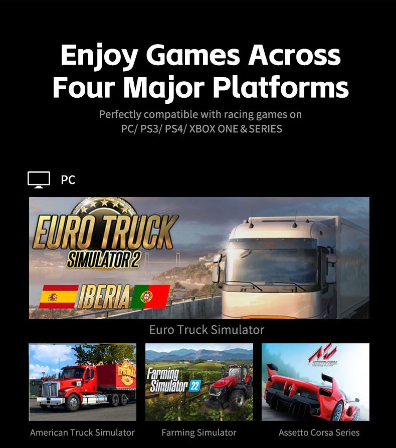 Volante PXN V9 Gen2 PC PS4 Xbox One con Pedales y palanca