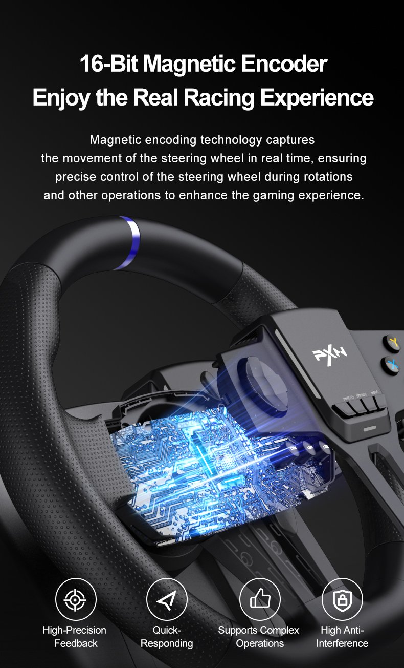 Volante con pedalera Pxn V900 Gen2 Pc Ps4/3 Xbox One. Xs