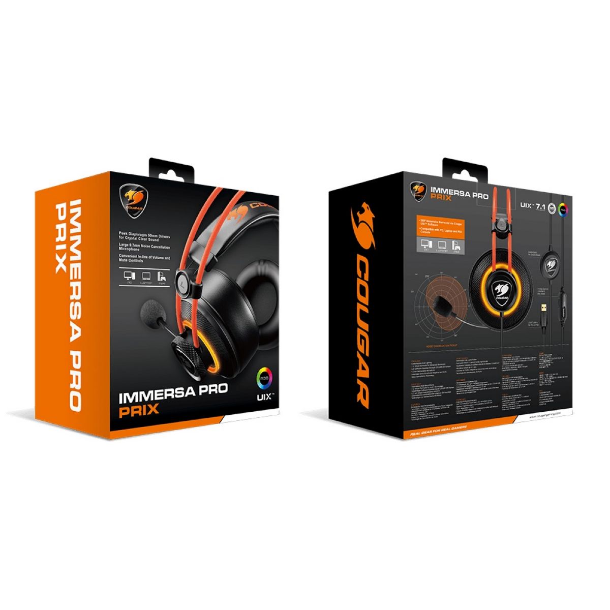 Auriculares Gamer PC PS4 Cougar Inmersa Pro Ti Rgb