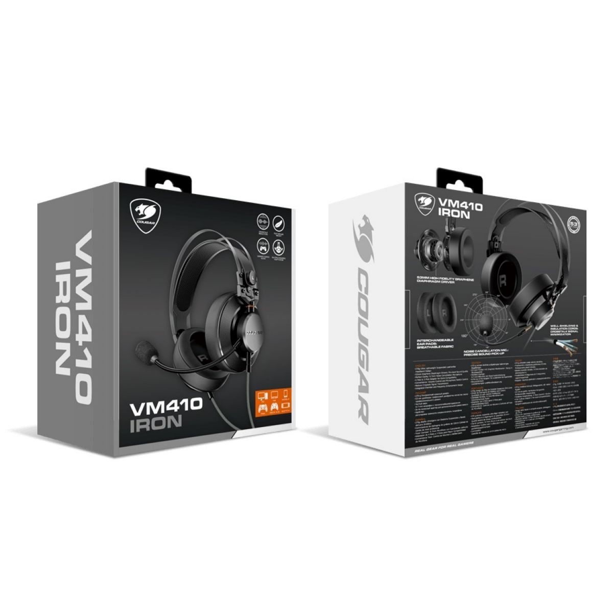 Auricular Gamer Cougar Vm410 Iron 3H550P53N.0001Negro/Plata