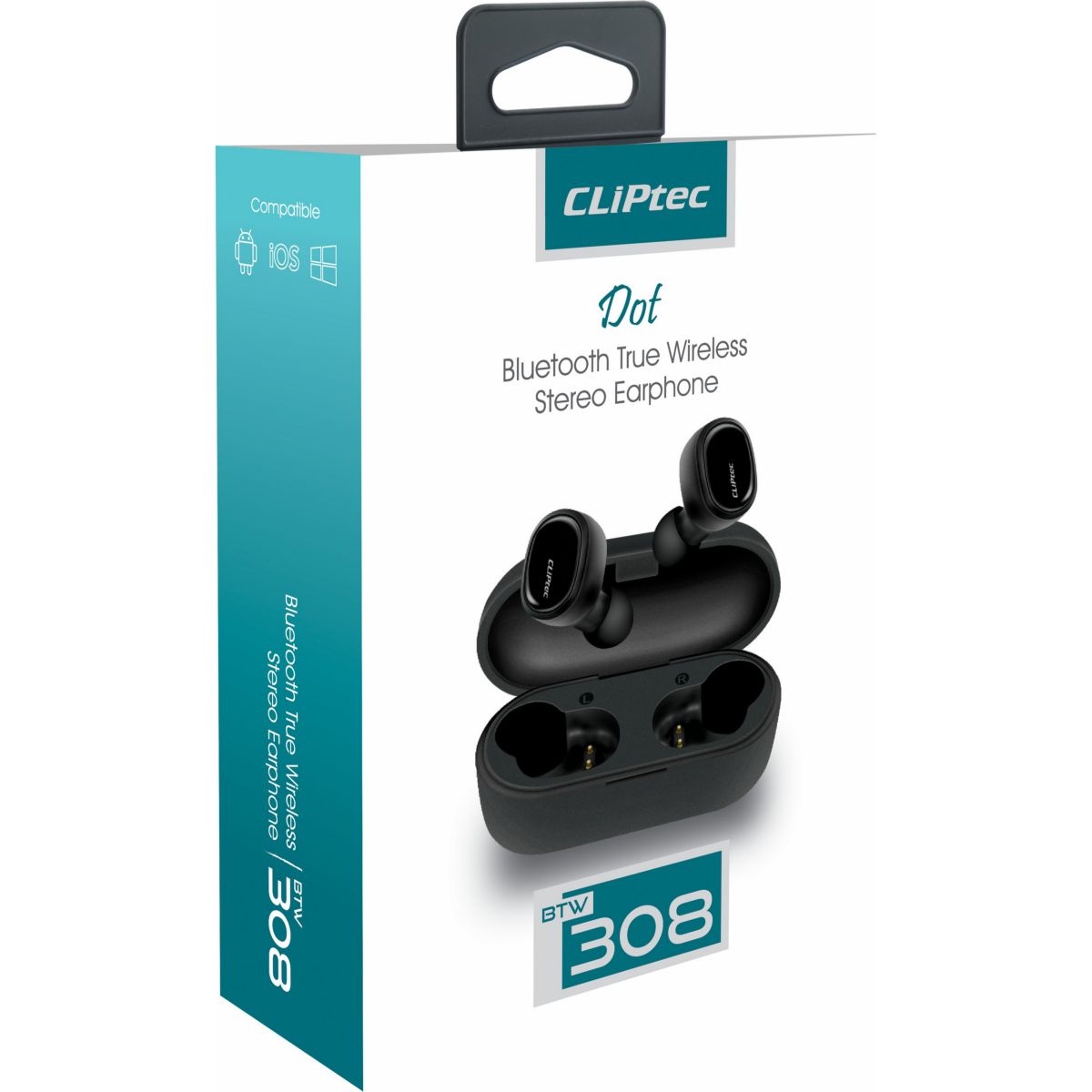 Auricular Cliptec 308 Wireless C/caja Carga Black