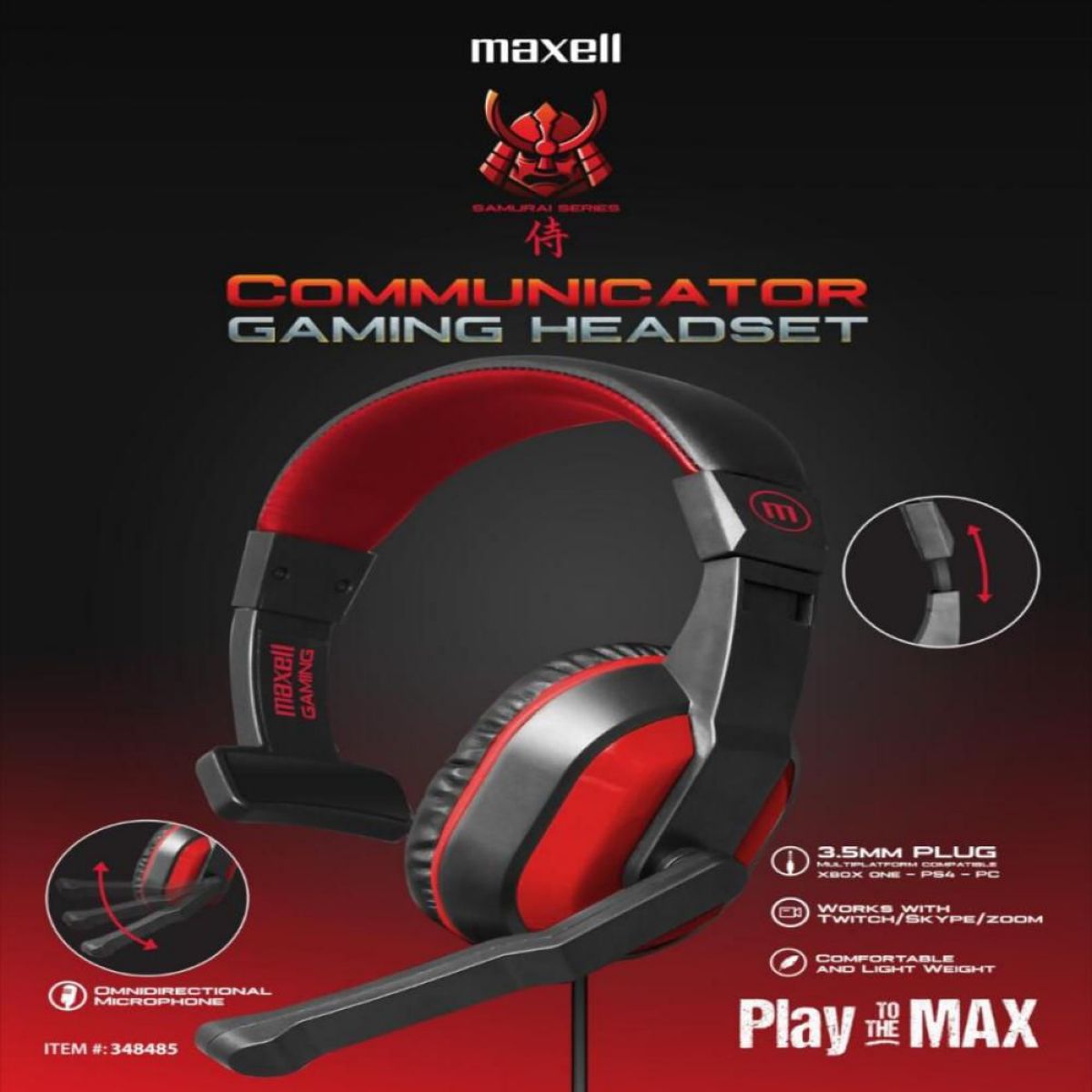 Auricular Gamer Mono Ca-ss Maxell Con micrófono