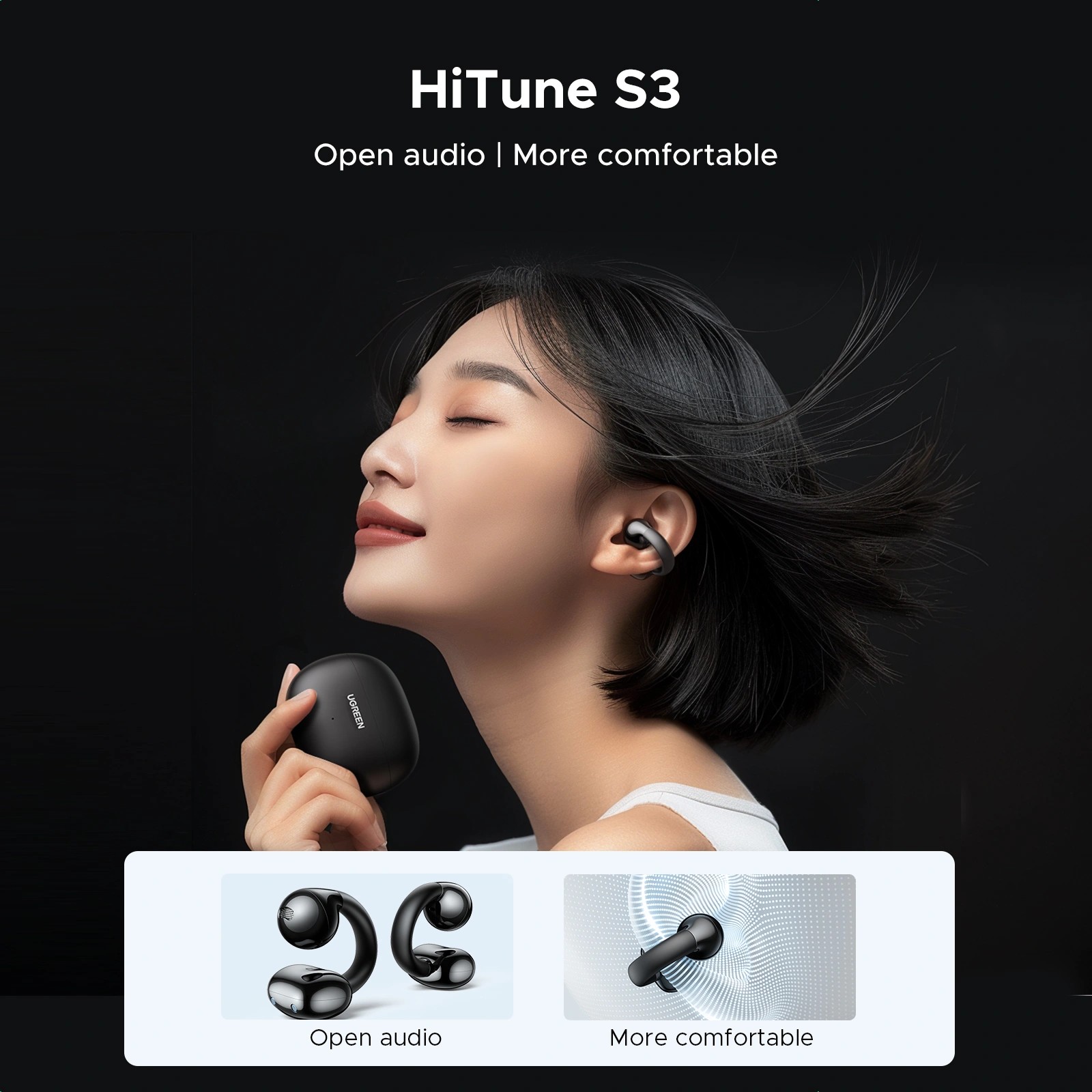 Auriculares inalambricos Ugreen Hitune S3 Tune 5,4 Negro