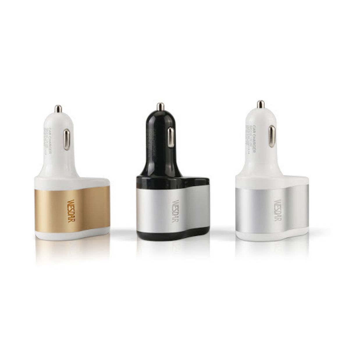 Cargador Auto U2 Wesdar Dual Usb Black