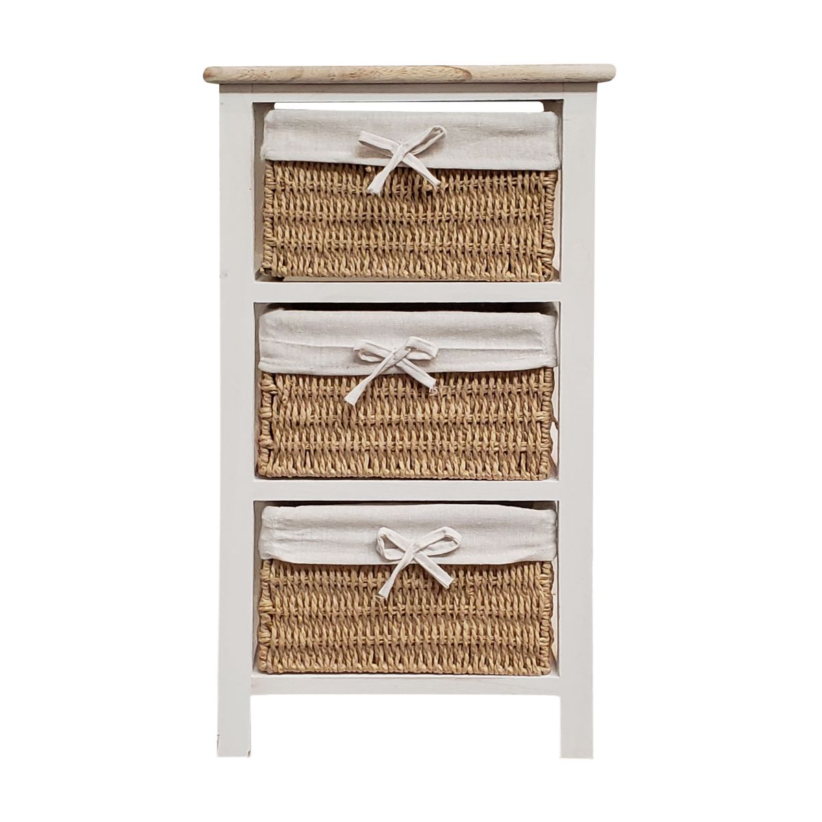 Cajonera Madera/mimbre 3 Cajones