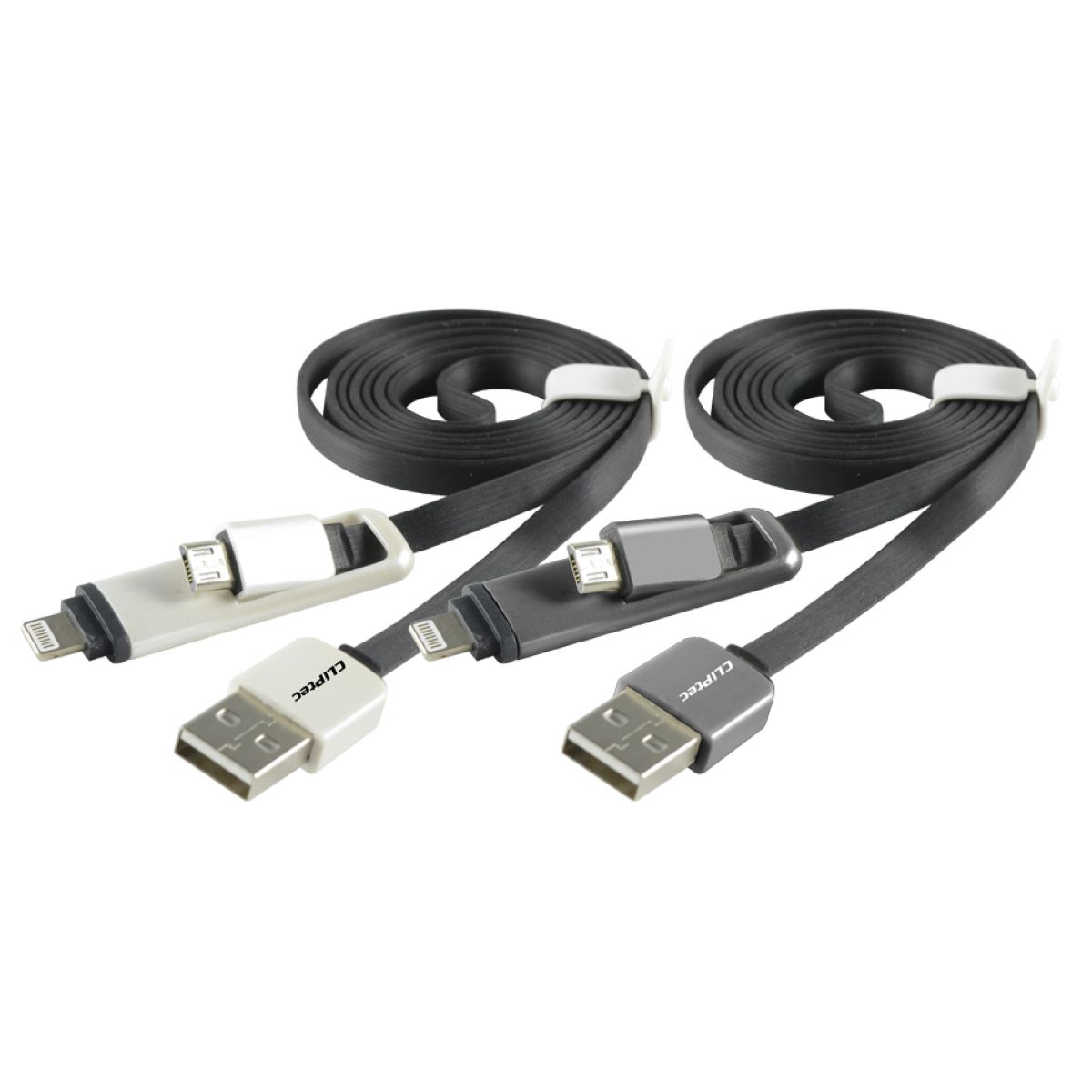 Cable Dual Usb A Micro Usb+lightning Silver