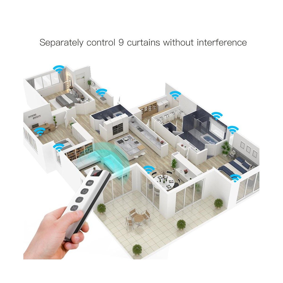 Control Remoto Para Cortina Rf 9 Canales