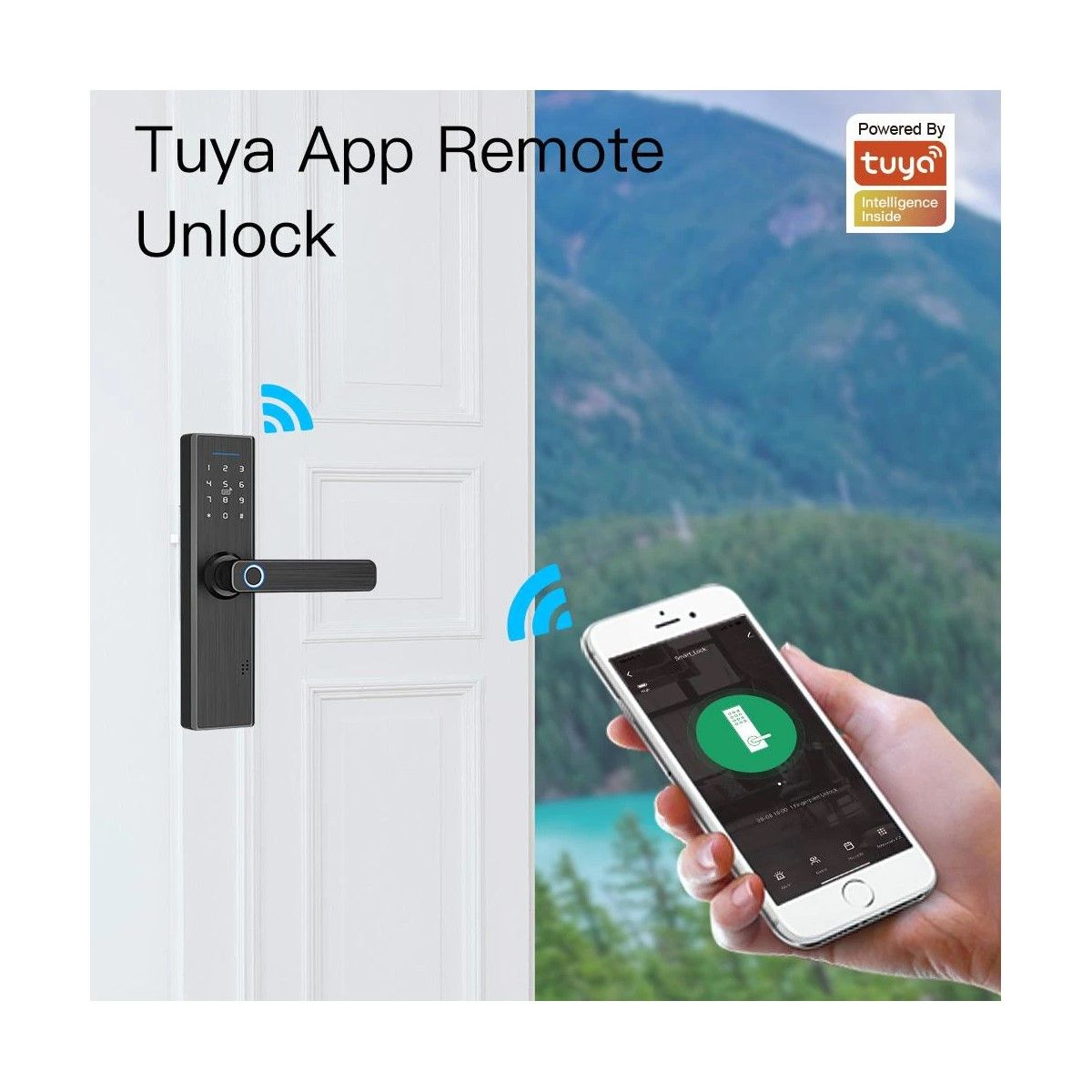 Cerradura Smart Wifi Bloqueos 4 En 1 Black