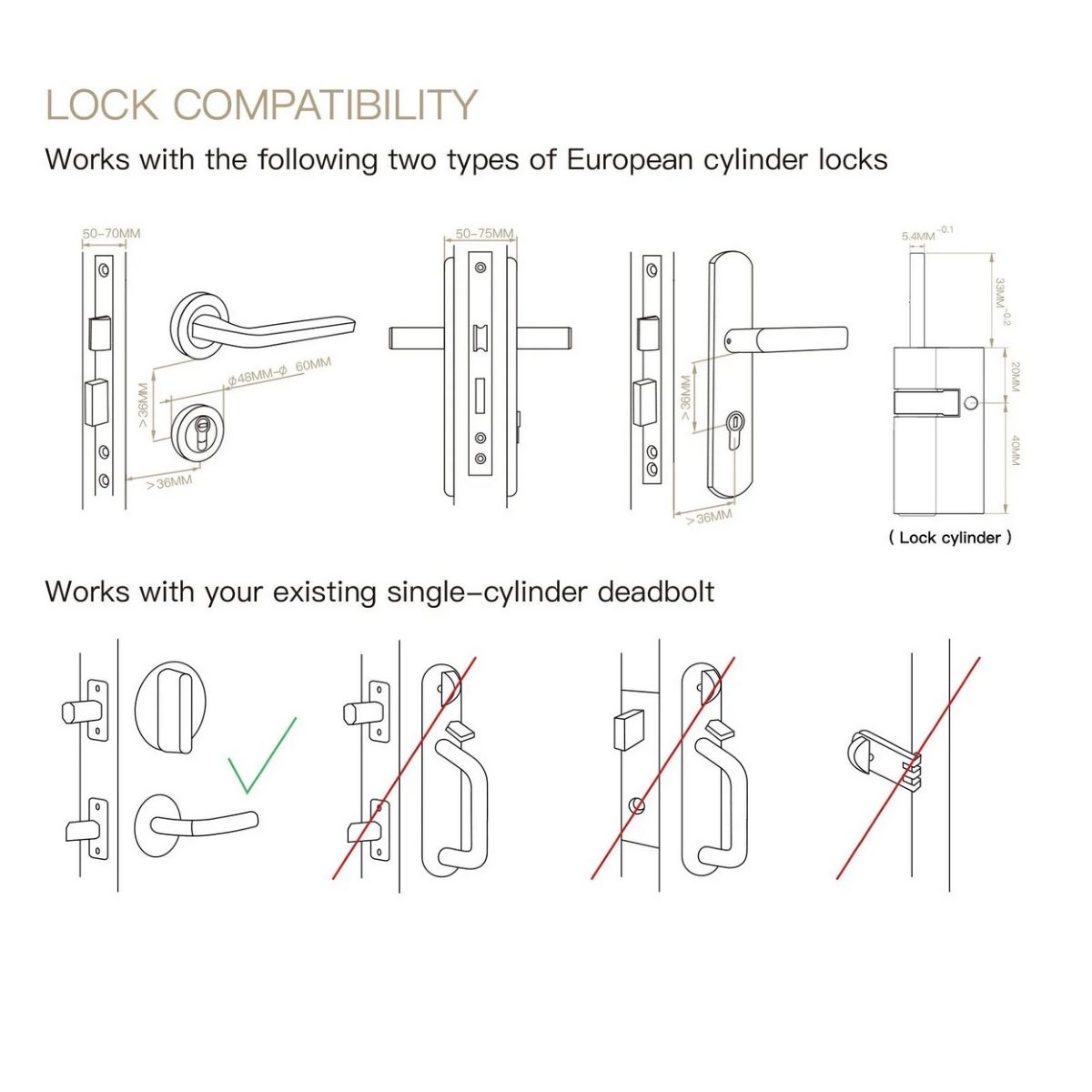 Cerradura Smart Moes BG-R2-US BT Tuya con Huella y Tecla