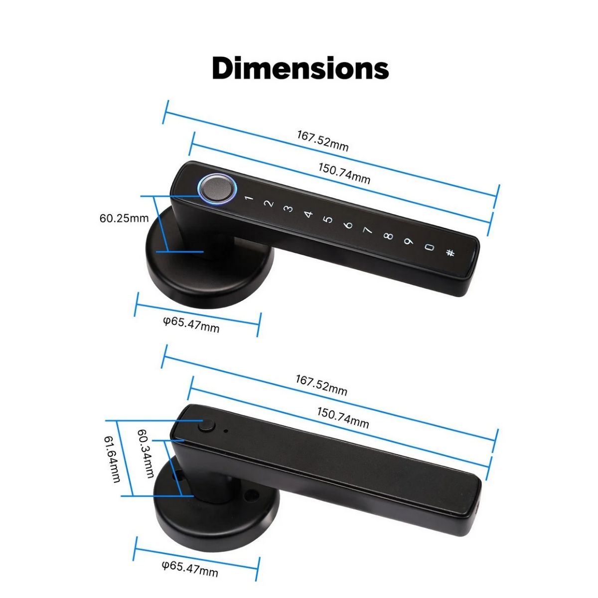 Cerradura smart Moes BDL-SNM10 BT con Huella Tarjeta Llave T