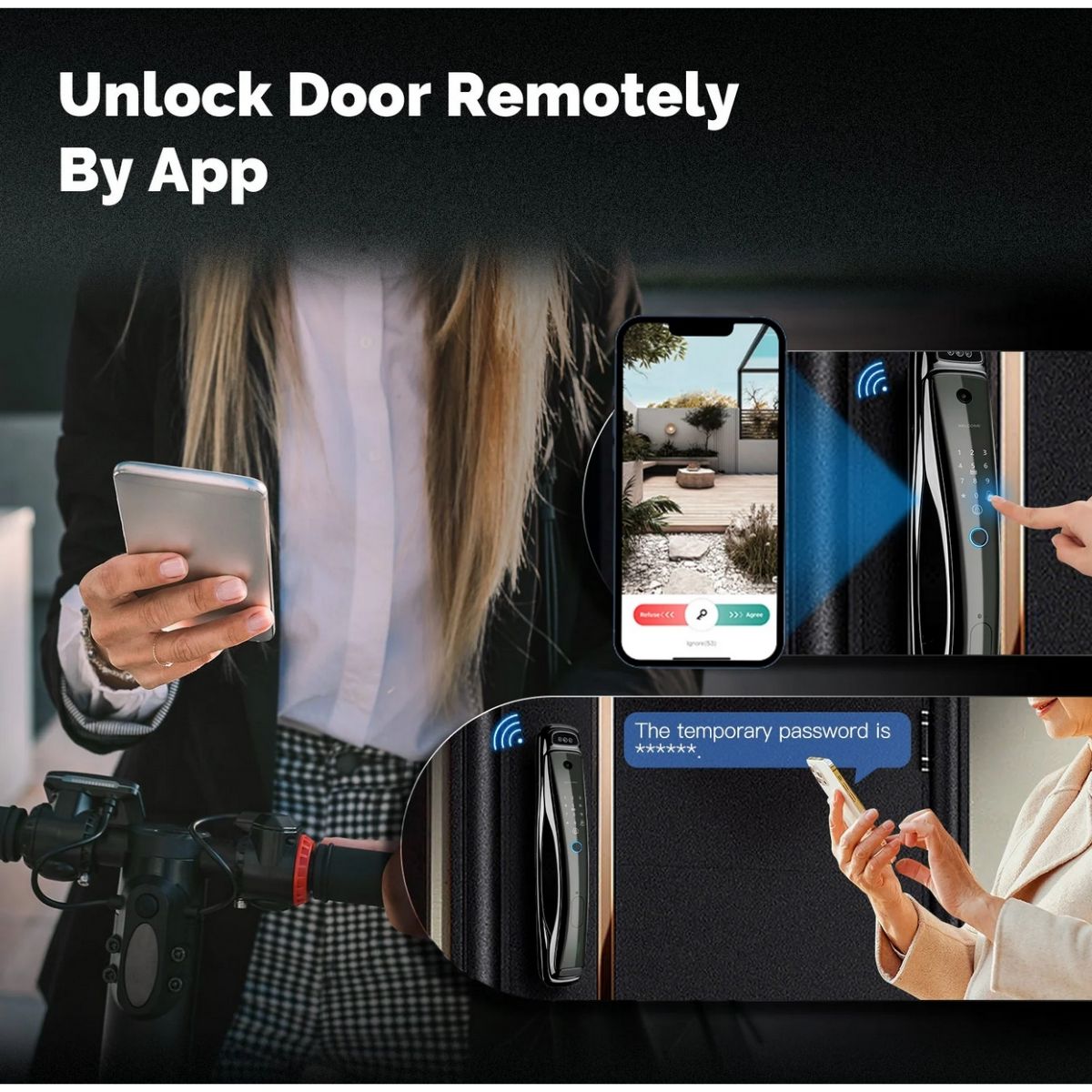 Cerradura Wifi Moes WDL-T9P-EN con Huella y Camara Tuya