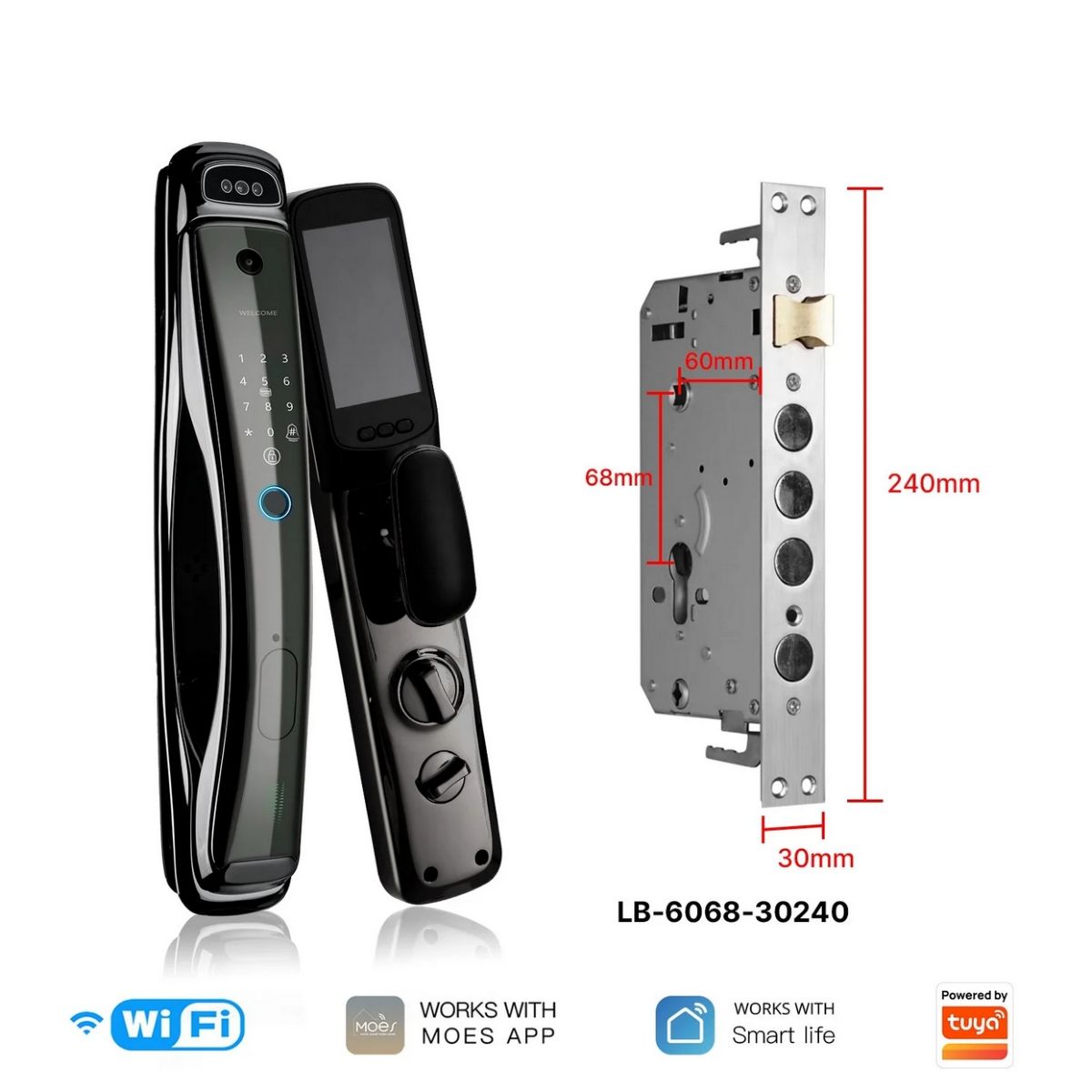 Cerradura Wifi Moes WDL-T9P-EN con Huella y Camara Tuya