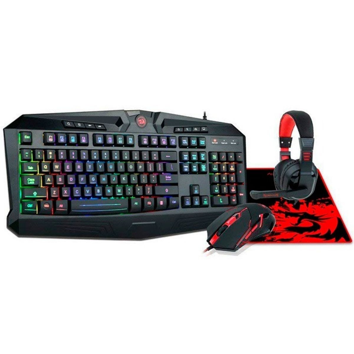 Combo Redragon Tecl, Mouse, Auri, Pad S101-ba-sp Rgb