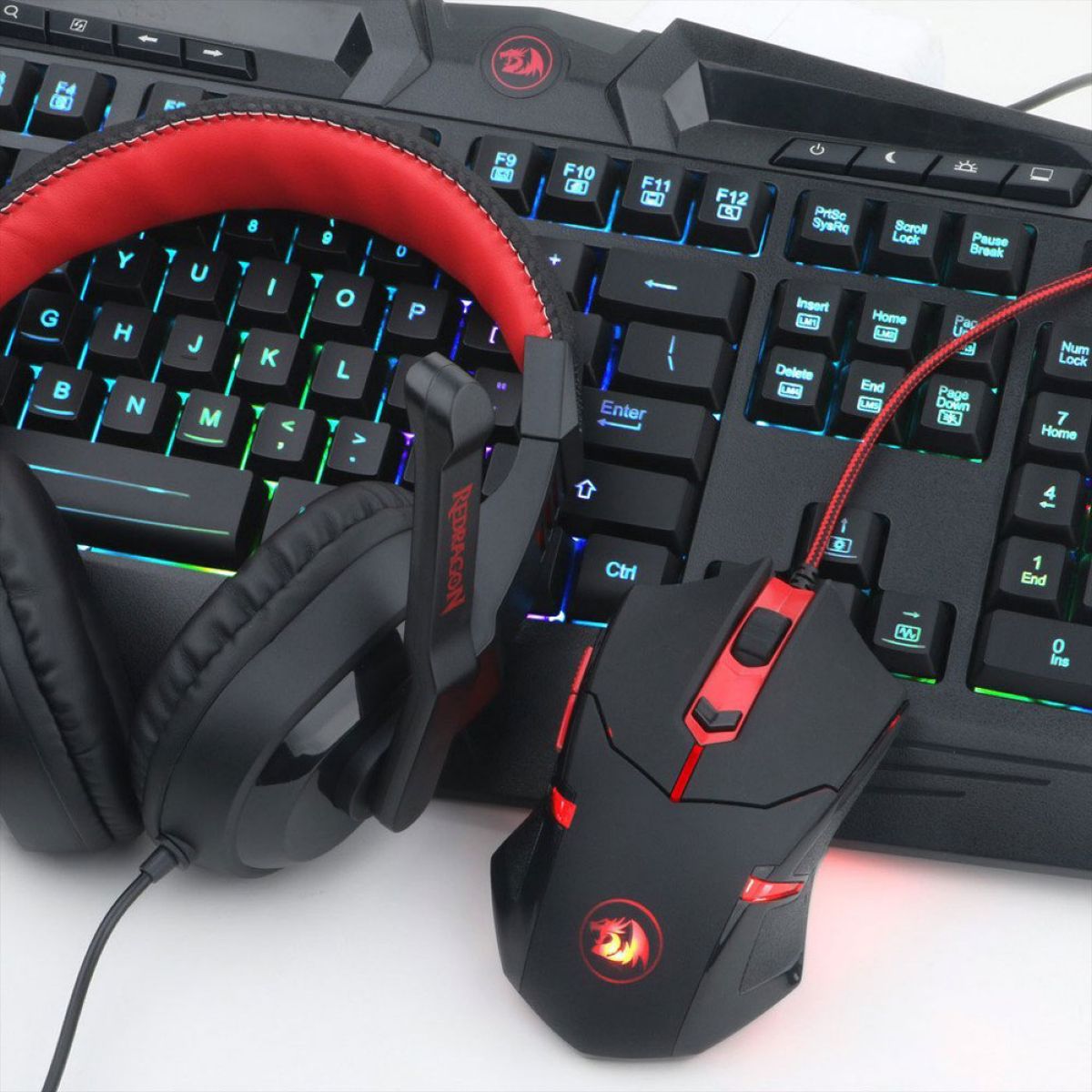 Combo Redragon Tecl, Mouse, Auri, Pad S101-ba-sp Rgb