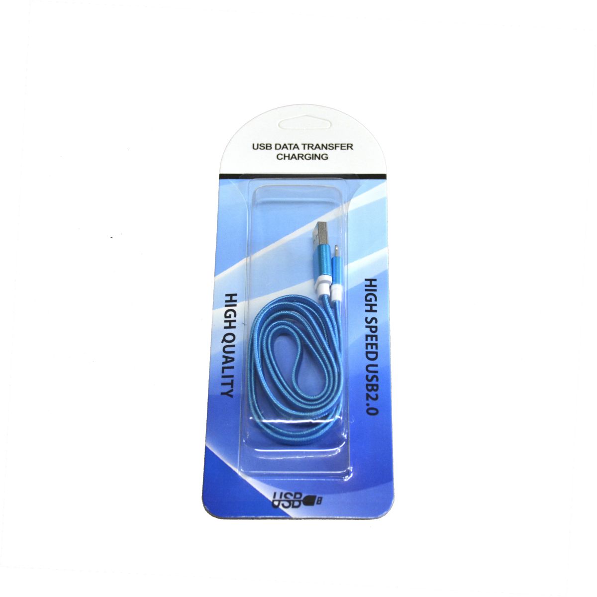 Cable Usb Plano P/iphone Azul