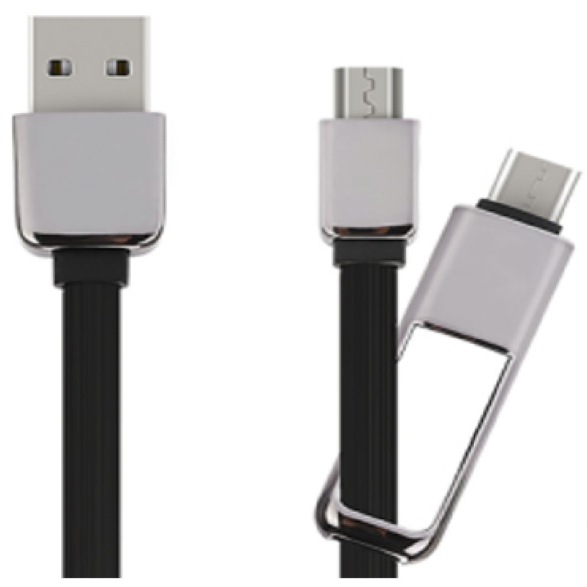 Cable Usb 2 En 1 Wesdar T16 Micro+type C Black