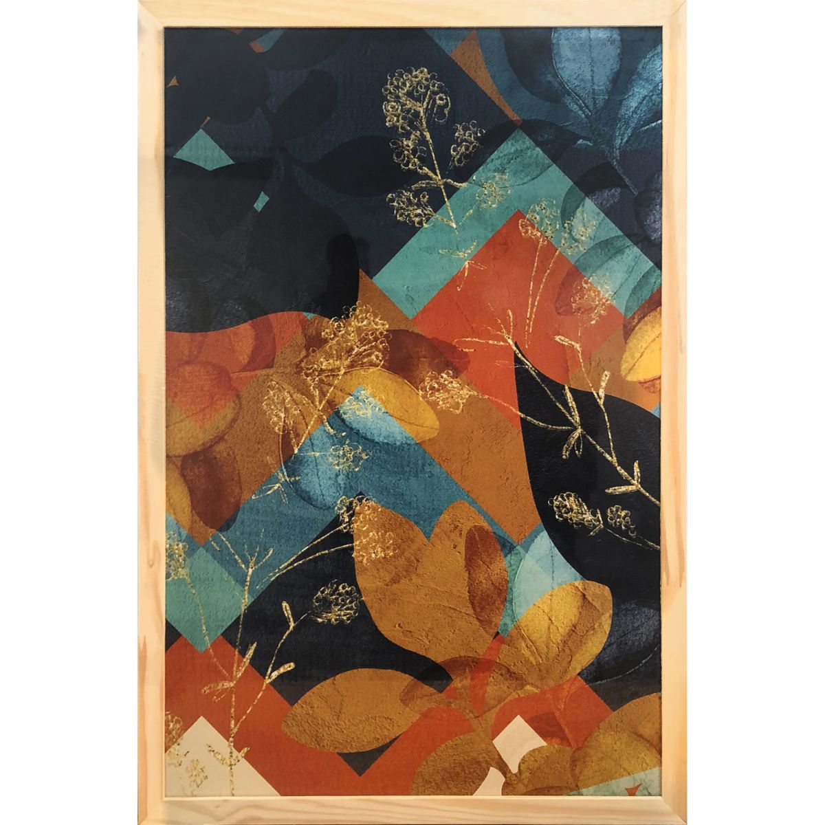 Cuadro 40*60 Moldura Pino /ABSTRACTO AZUL