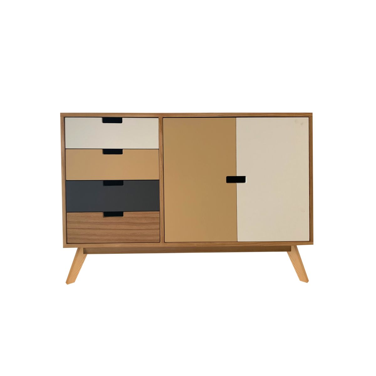 Cajonera Con Puertas Madera Neutre