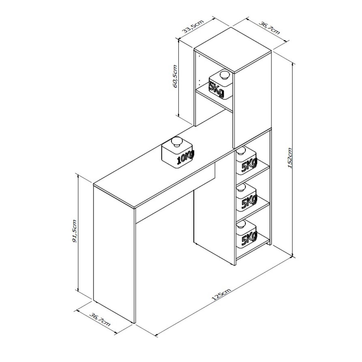 Barra Desayunadora Con Estantes