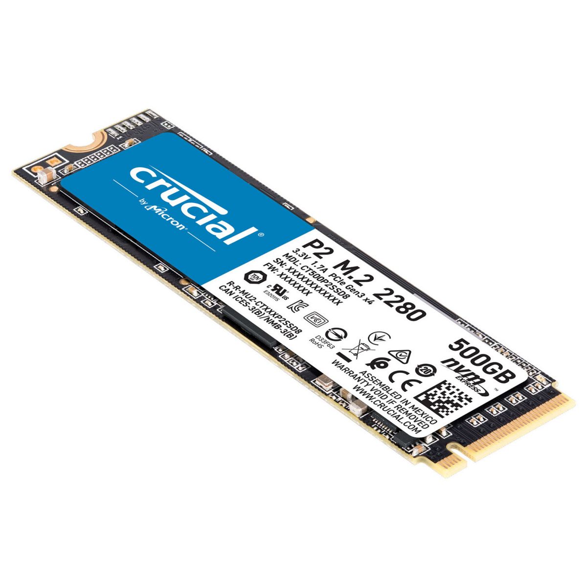 Disco SSD M2 NVMe 2280 2TB Crucial P2