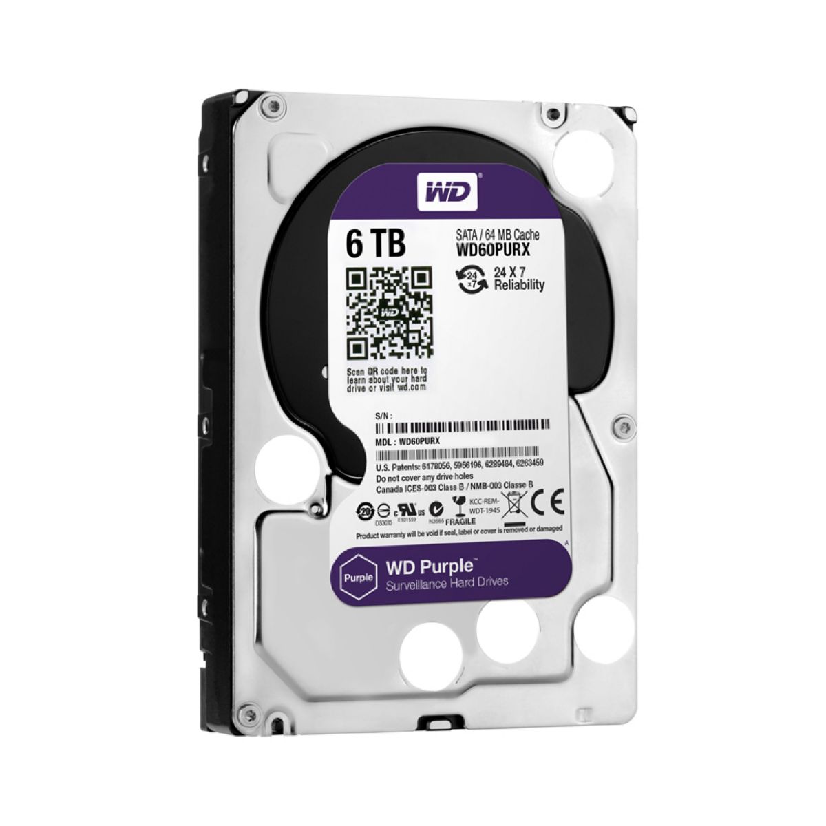 Hdd 3.5" Wd Purple 6t Sata3 Intellipower
