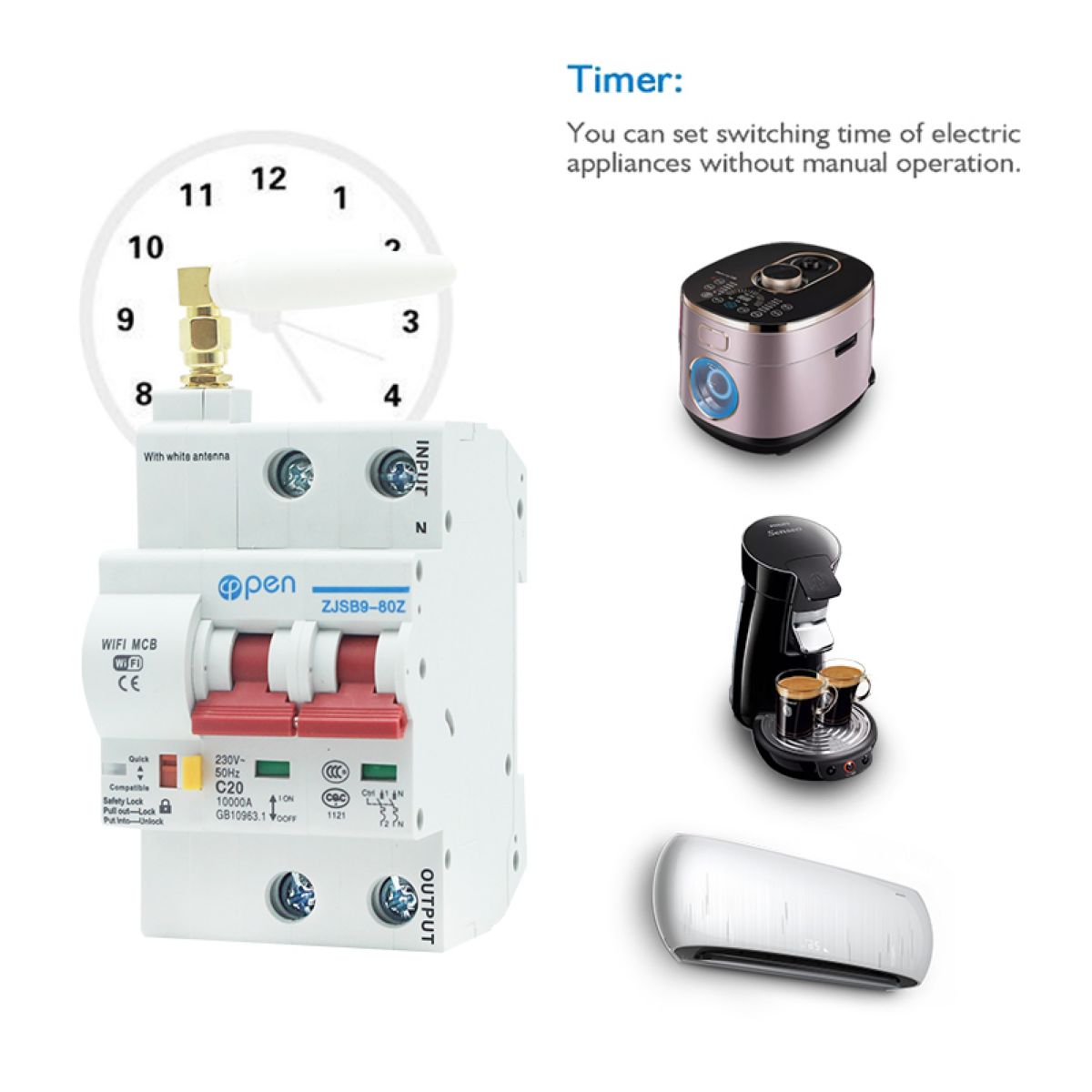 Llave Termica Wifi 2 Fases 220vac 16a