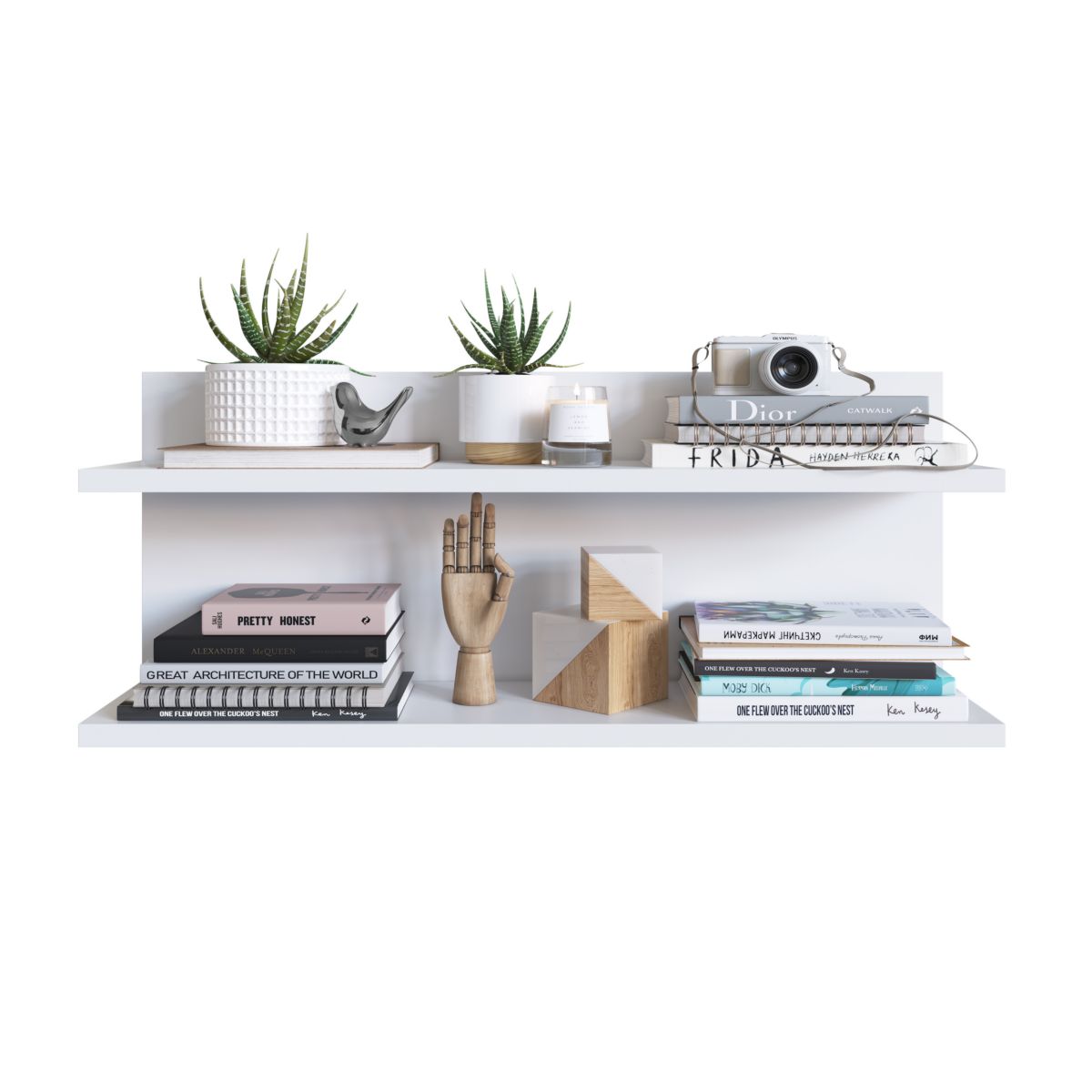 Repisa Estante Flotante Doble 90 Cm