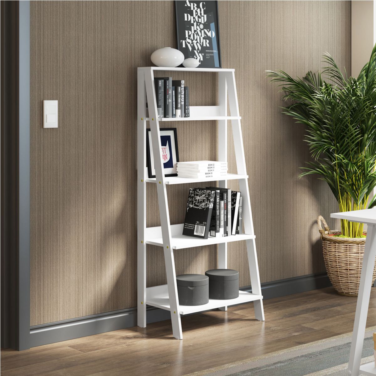 Estantería Escalera Blanca
