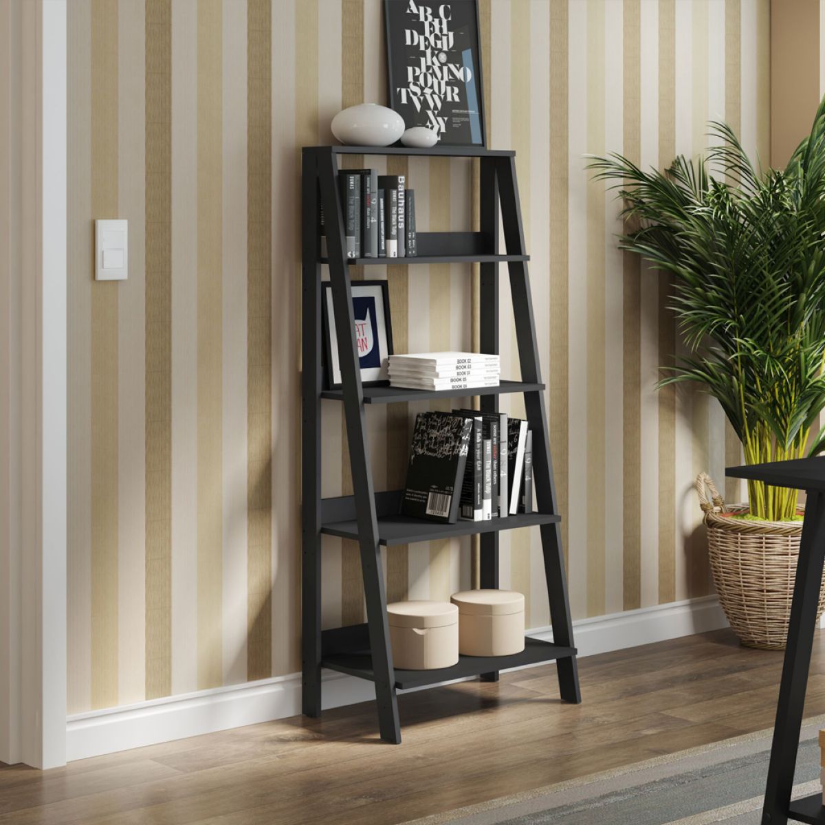 Estanteria Escalera Negra