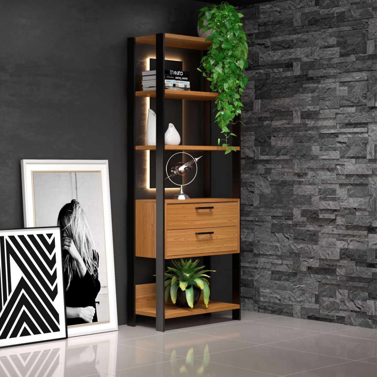 Estanteria Industrial Amsterdam Negro