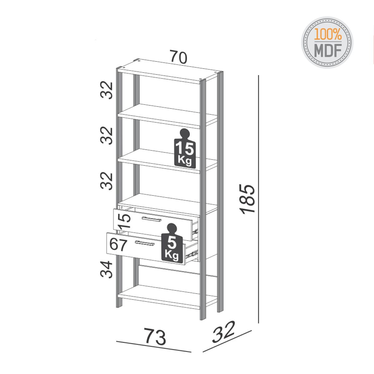 Estanteria Industrial Amsterdam Negro