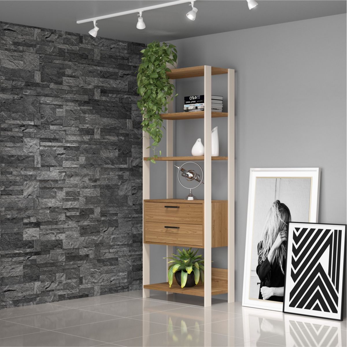 Estanteria Industrial Amsterdam Blanco